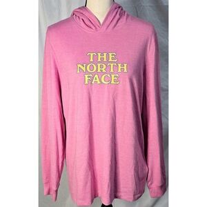 The North Face Hoodie Logo Graphic Pink Yellow Longsleeve Gorppcore Hiking